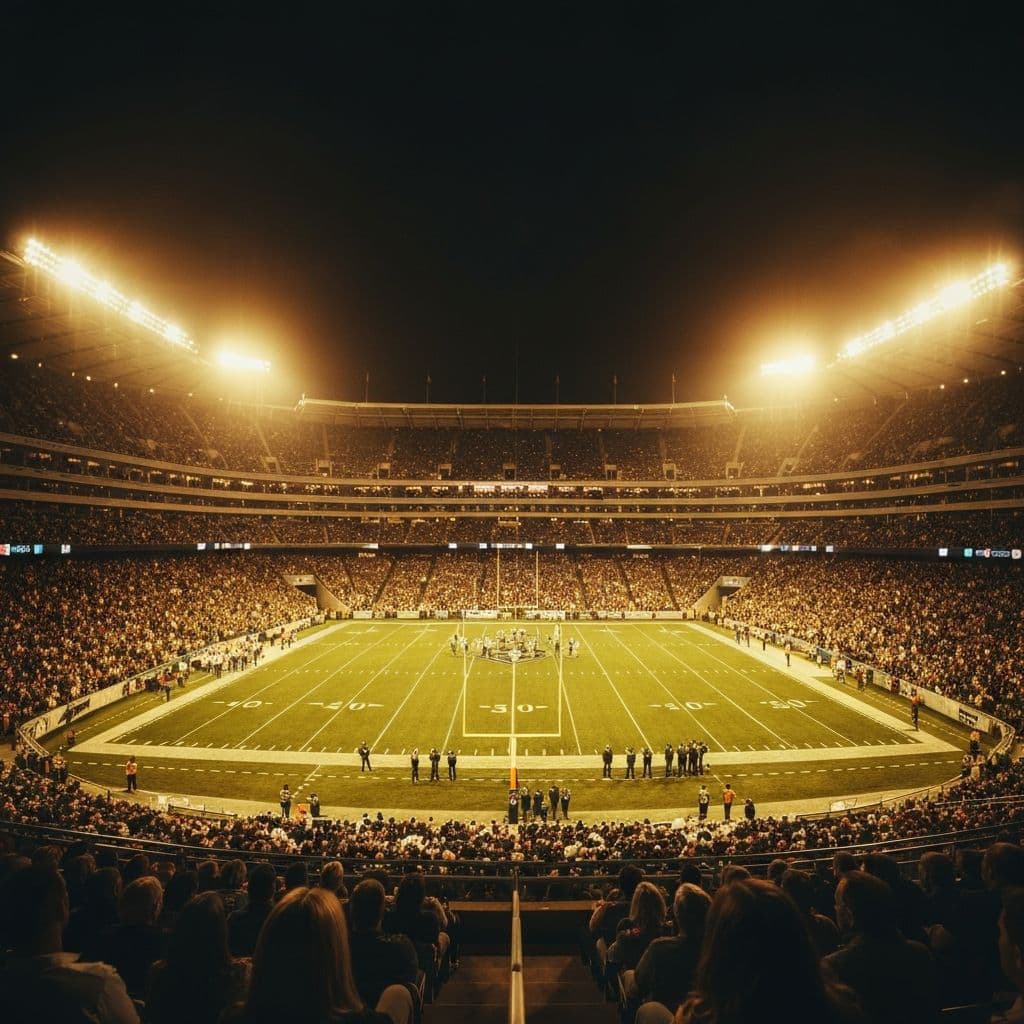 Football stadium at night